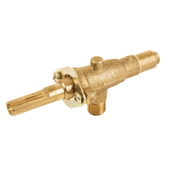 49977 Válvula horizontal de latón 1/8" para gas LP, sin maneral