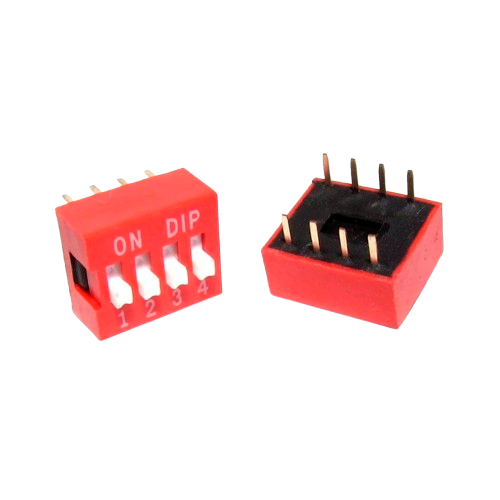 DIP Switch rojo 4 posiciones THT